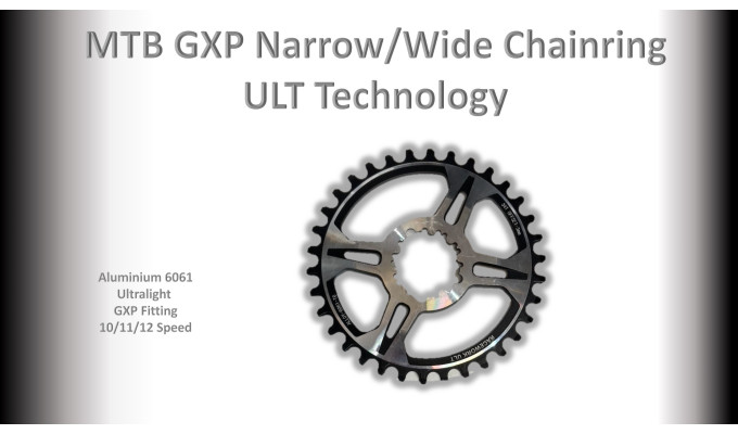 MTB (34T) 10/11/12s GXP 1x Round 3mm offset Black/Silver RACEWORX (Narrow/Wide Tooth Design) ULT 