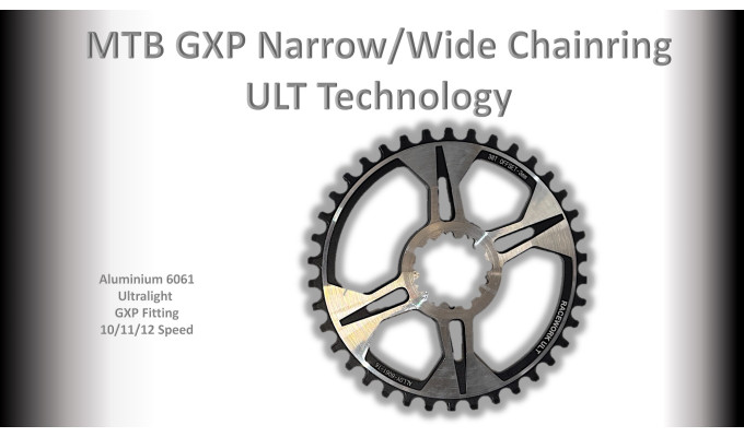 MTB (38T) 10/11/12s GXP 1x Round 3mm offset Black/Silver RACEWORX (Narrow/Wide Tooth Design) ULT 