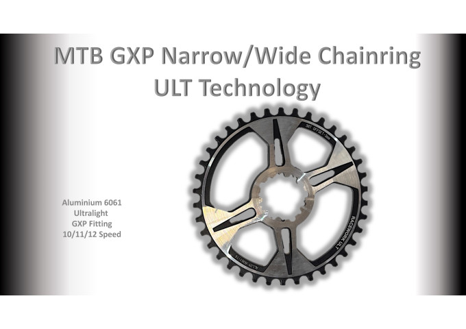 MTB (38T) 10/11/12s GXP 1x Round 3mm offset Black/Silver RACEWORX (Narrow/Wide Tooth Design) ULT 