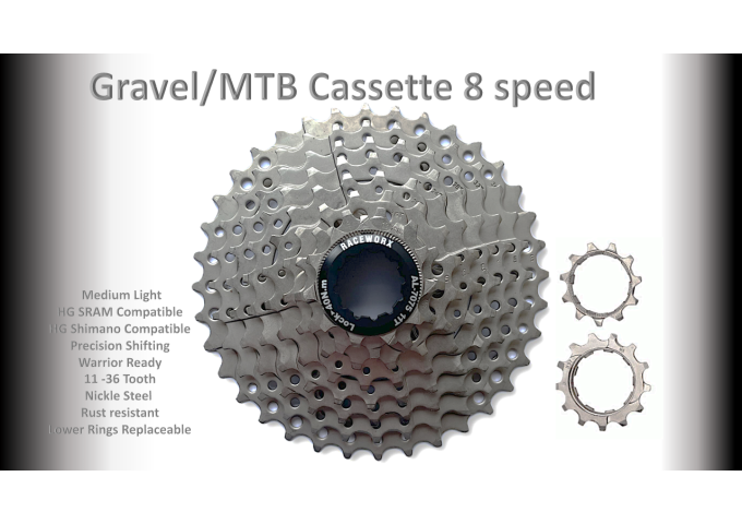 8s 11-36t Cassette Clusters Silver - HG - (For Recreational Use)