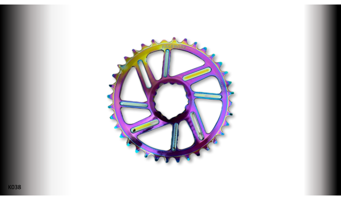 MTB (36T) 10/11/12s GXP 1x Round 6mm offset Oil Slick RACEWORX (Narrow/Wide Tooth Design)