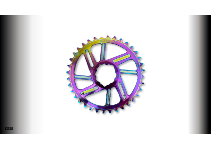 MTB (36T) 10/11/12s GXP 1x Round 6mm offset Oil Slick RACEWORX (Narrow/Wide Tooth Design)
