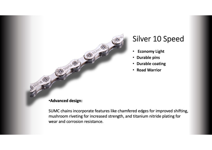 10s CHAIN SUMC 116 LINKS (SX10) NP/Silver