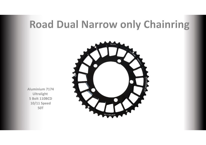 ROAD (52T) 110BCD 5 bolt 10/11s Round Spider Black RACEWORX
